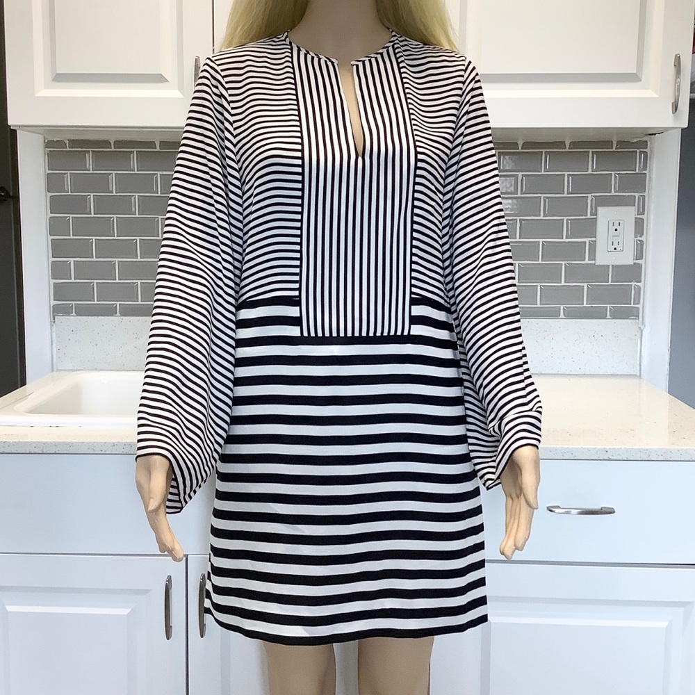 Black and white stripes dress